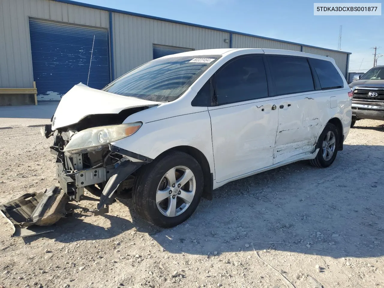 2011 Toyota Sienna Base VIN: 5TDKA3DCXBS001877 Lot: 42191515