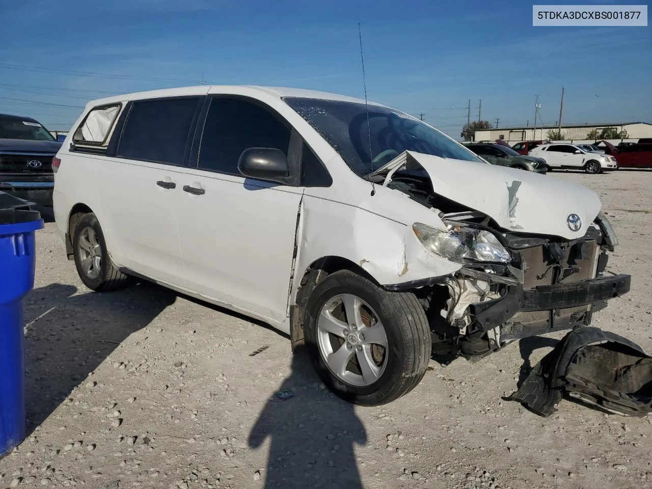 2011 Toyota Sienna Base VIN: 5TDKA3DCXBS001877 Lot: 42191515