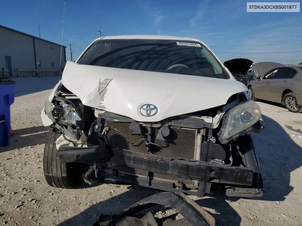 2011 Toyota Sienna Base VIN: 5TDKA3DCXBS001877 Lot: 42191515