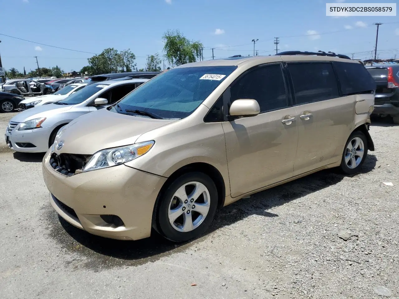 2011 Toyota Sienna Xle VIN: 5TDYK3DC2BS058579 Lot: 56764015
