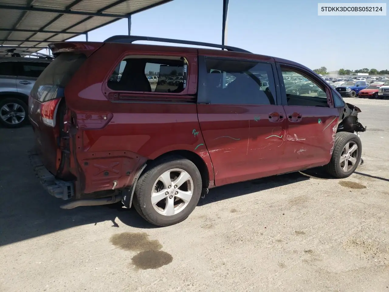 2011 Toyota Sienna Le VIN: 5TDKK3DC0BS052124 Lot: 62455835