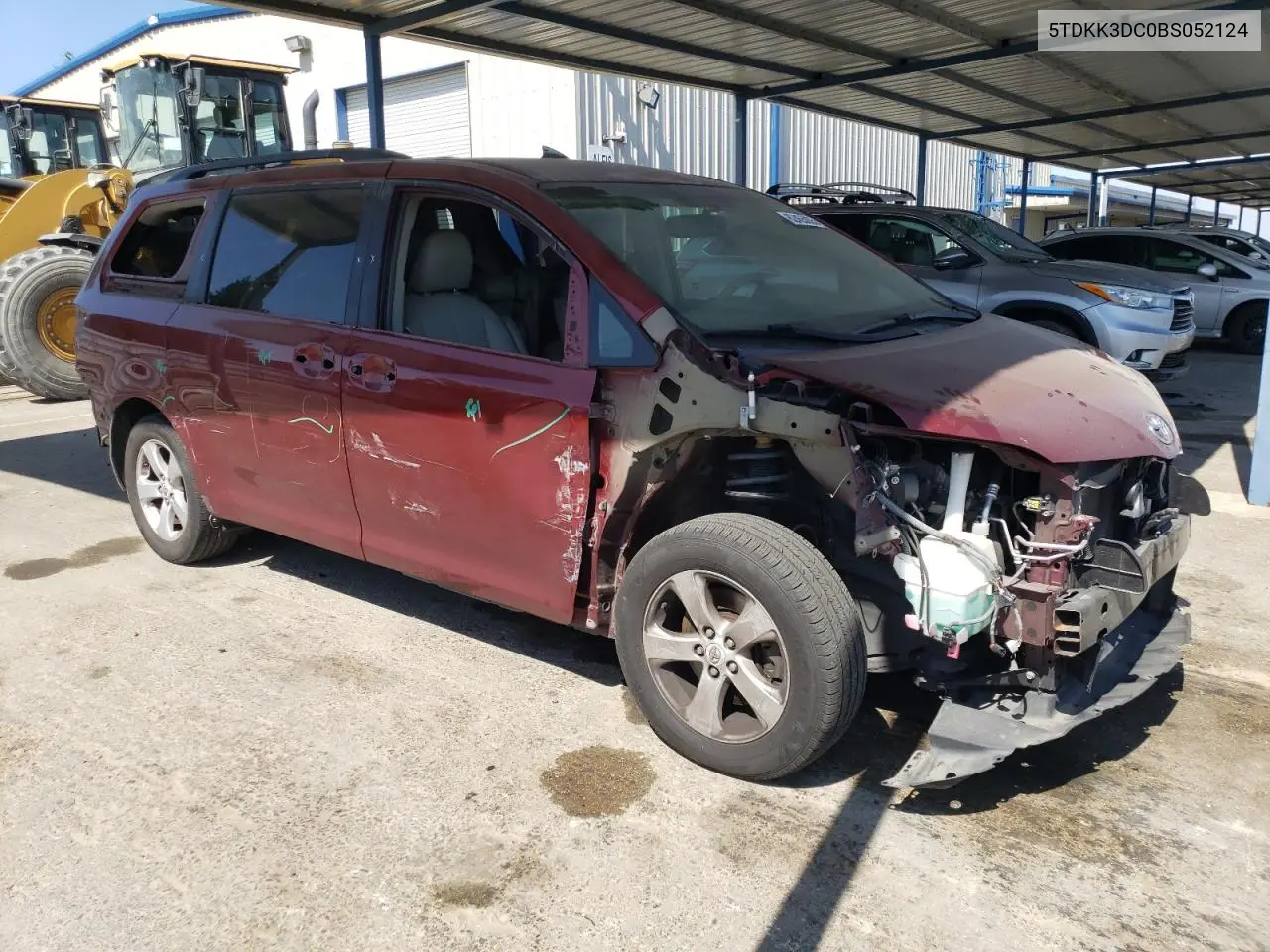 2011 Toyota Sienna Le VIN: 5TDKK3DC0BS052124 Lot: 62455835