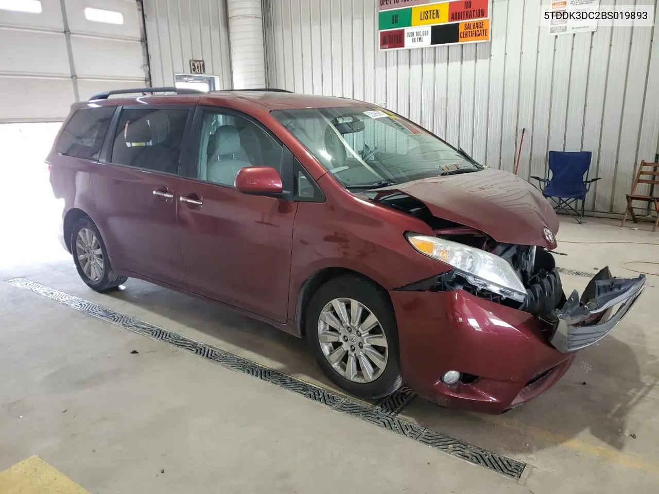 2011 Toyota Sienna Xle VIN: 5TDDK3DC2BS019893 Lot: 62596665