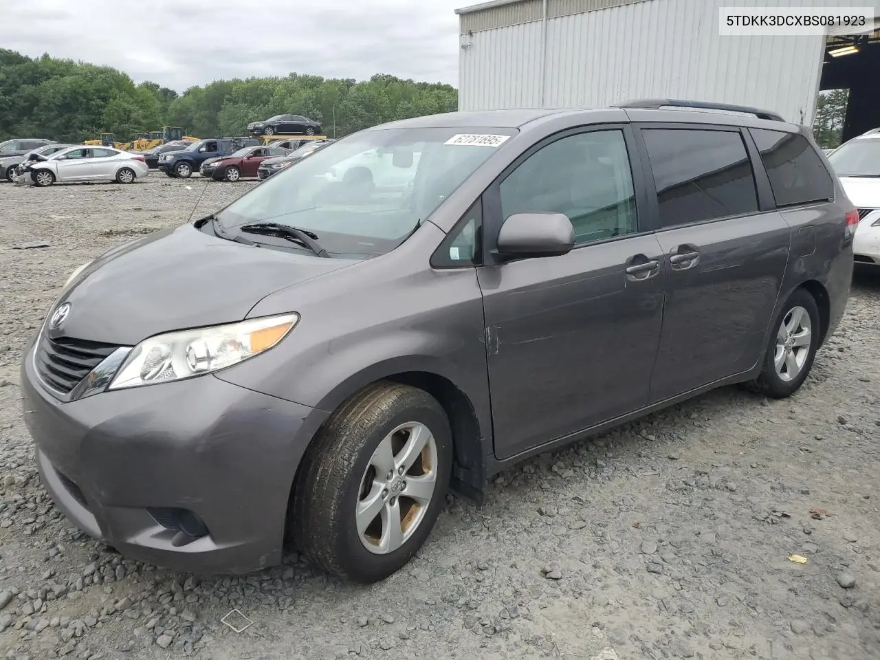 2011 Toyota Sienna Le VIN: 5TDKK3DCXBS081923 Lot: 62781695