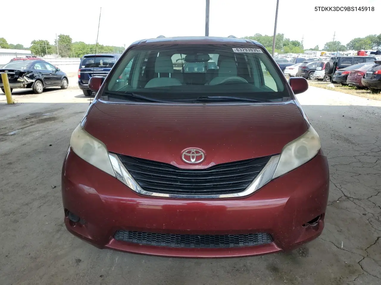 2011 Toyota Sienna Le VIN: 5TDKK3DC9BS145918 Lot: 63293935