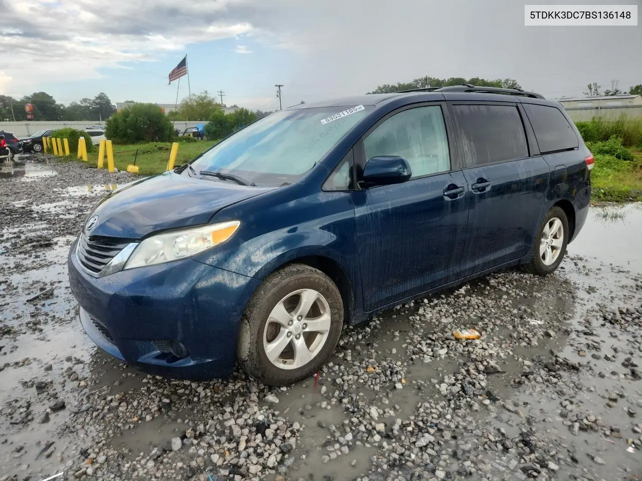 2011 Toyota Sienna Le VIN: 5TDKK3DC7BS136148 Lot: 63531105