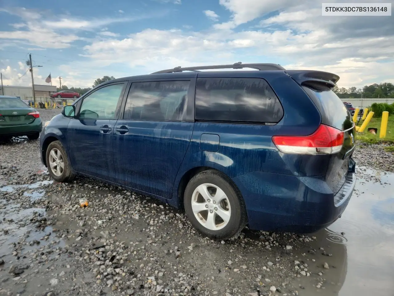 2011 Toyota Sienna Le VIN: 5TDKK3DC7BS136148 Lot: 63531105