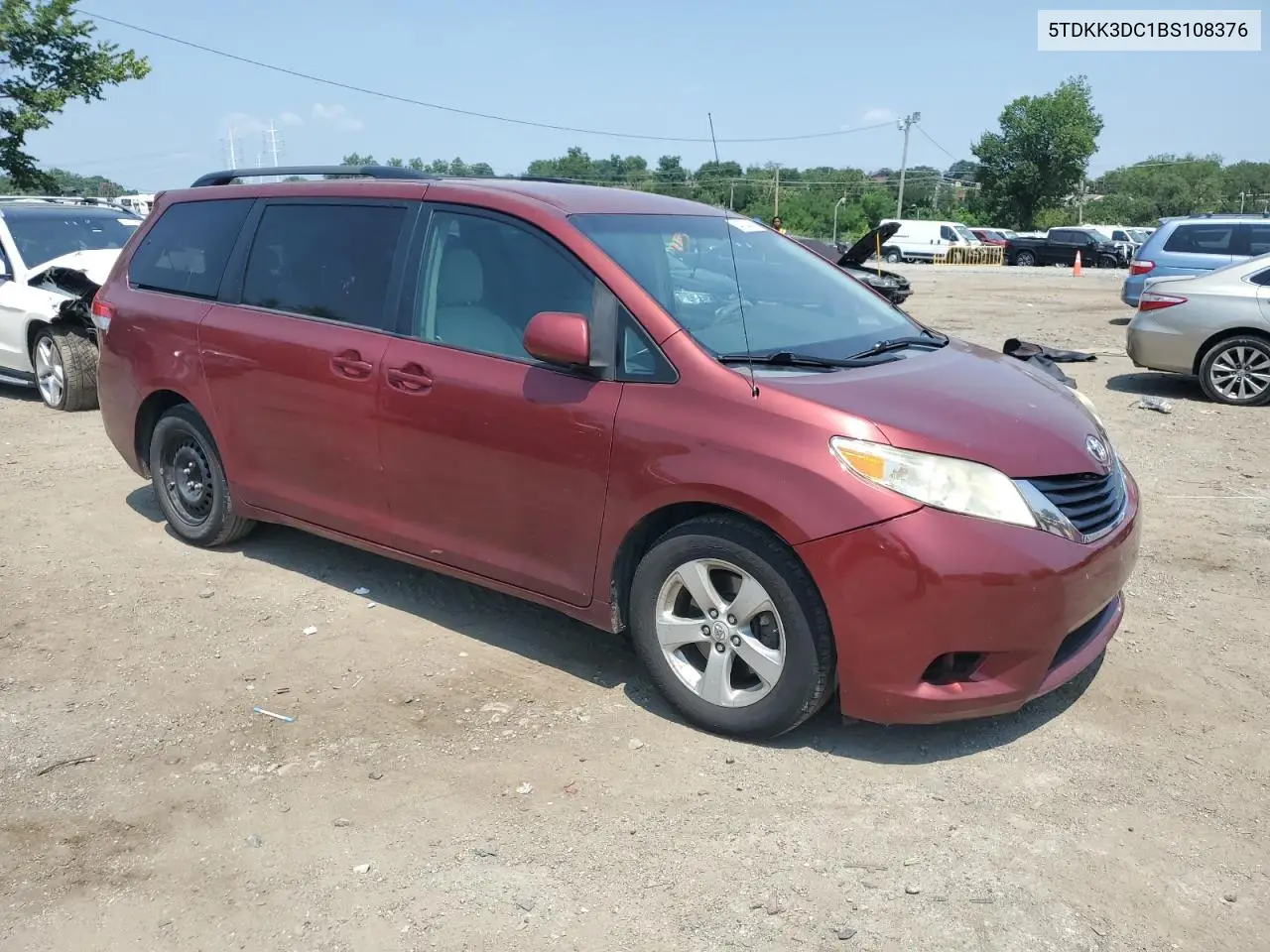 2011 Toyota Sienna Le VIN: 5TDKK3DC1BS108376 Lot: 64754045