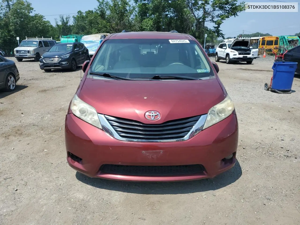 2011 Toyota Sienna Le VIN: 5TDKK3DC1BS108376 Lot: 64754045