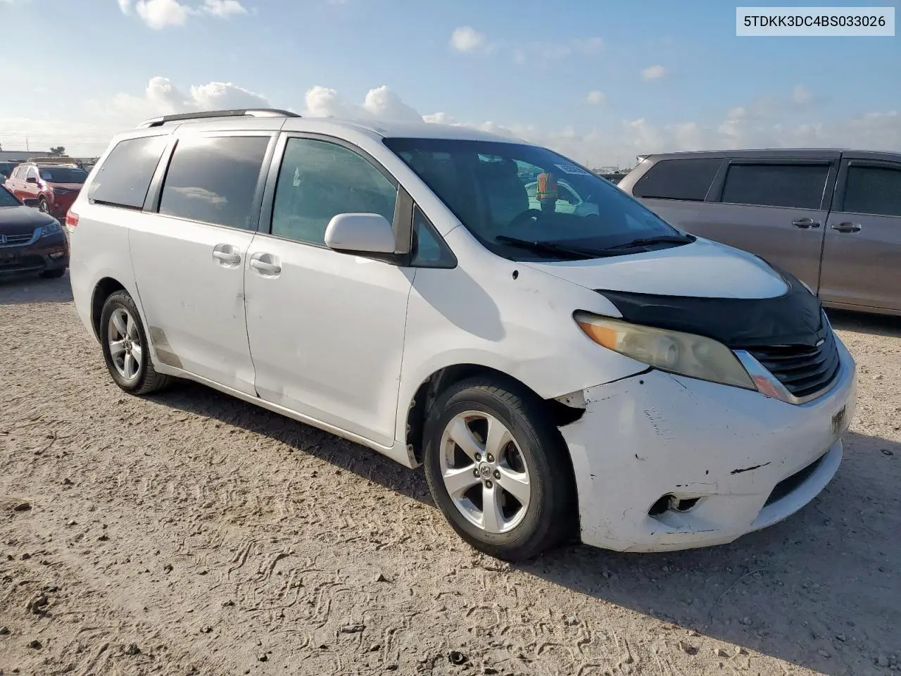 2011 Toyota Sienna Le VIN: 5TDKK3DC4BS033026 Lot: 65638355
