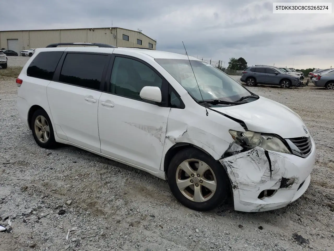 2012 Toyota Sienna Le VIN: 5TDKK3DC8CS265274 Lot: 54058245