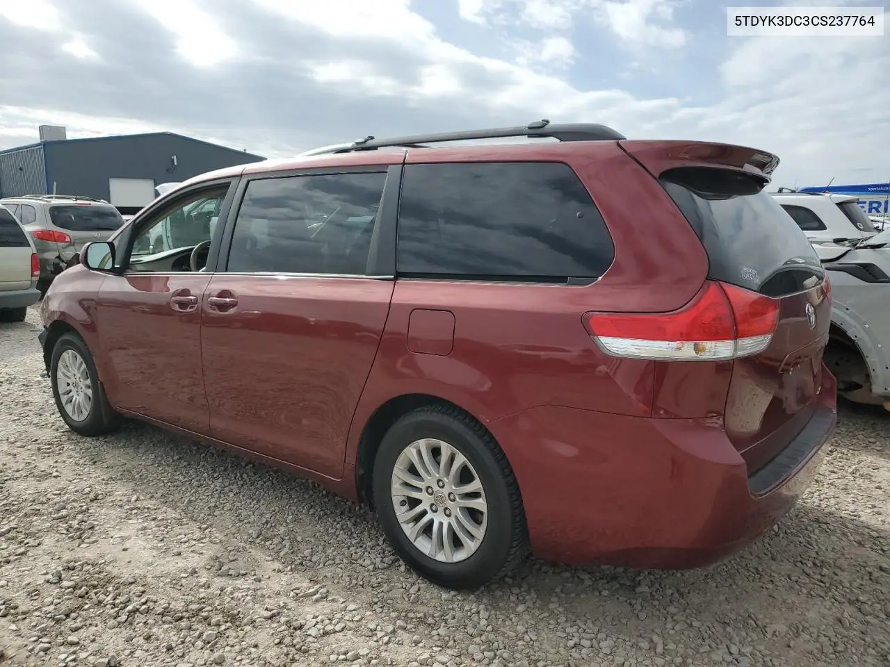 2012 Toyota Sienna Xle VIN: 5TDYK3DC3CS237764 Lot: 56537405