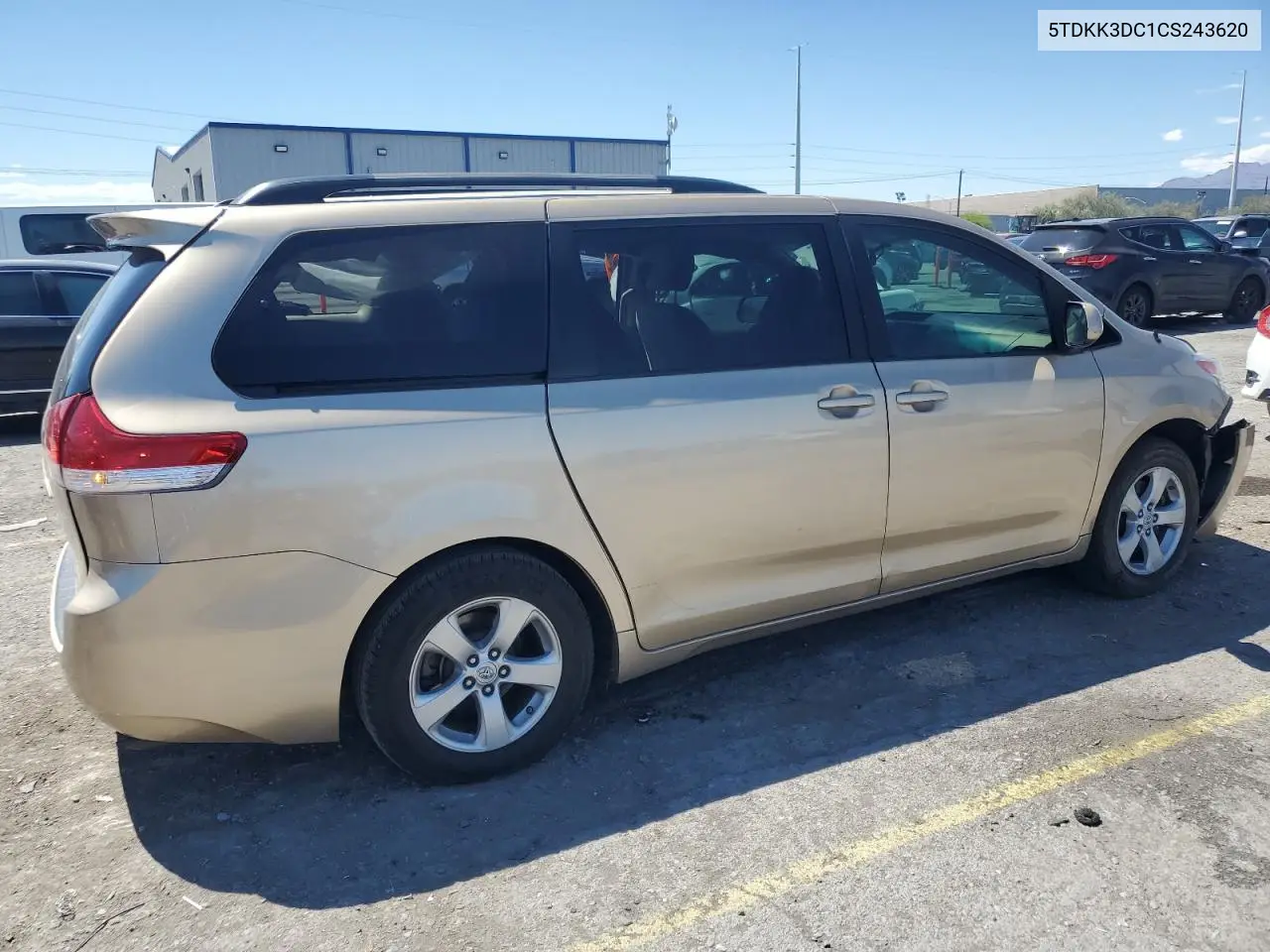 2012 Toyota Sienna Le VIN: 5TDKK3DC1CS243620 Lot: 56603945