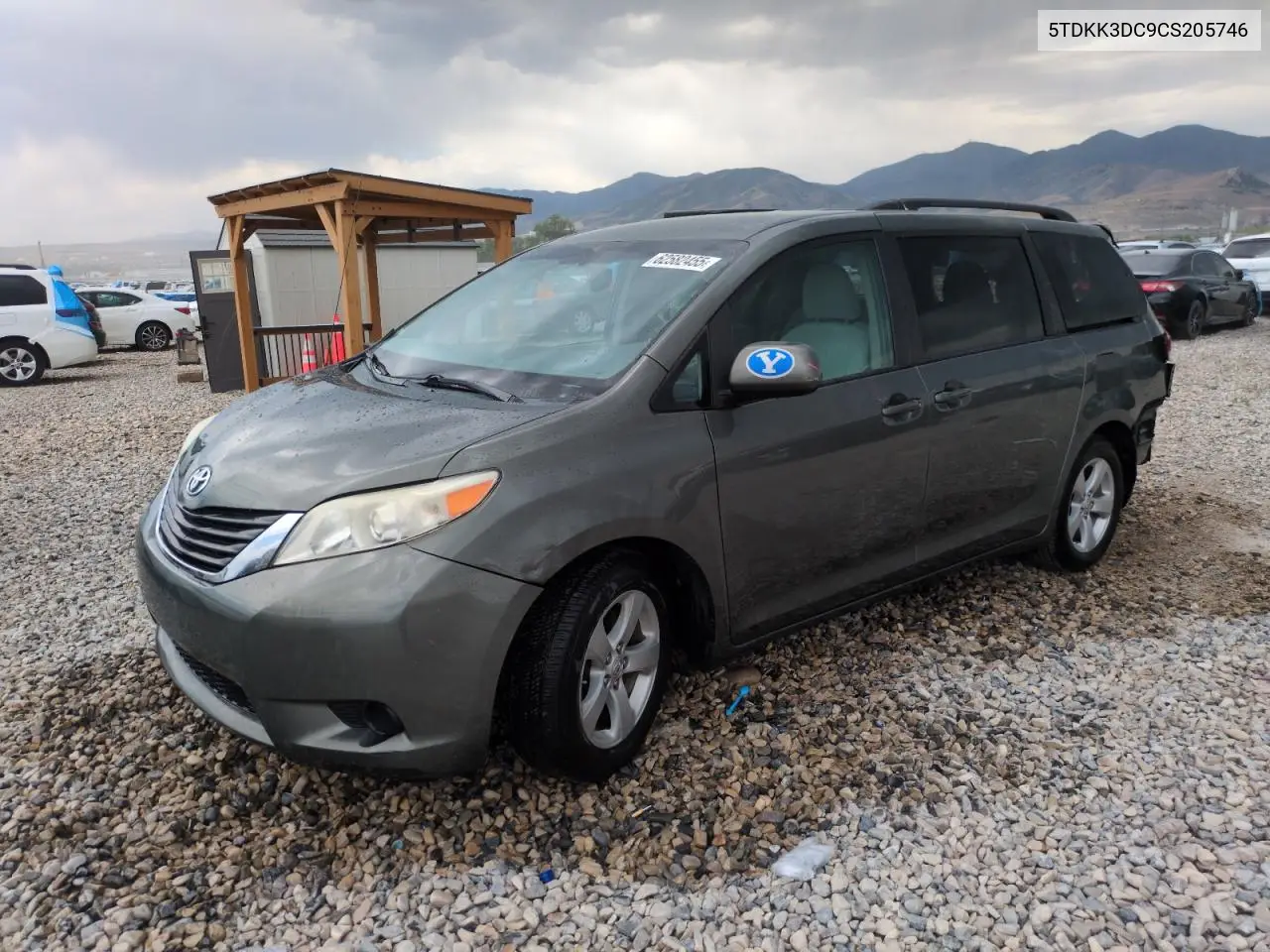 2012 Toyota Sienna Le VIN: 5TDKK3DC9CS205746 Lot: 62582455