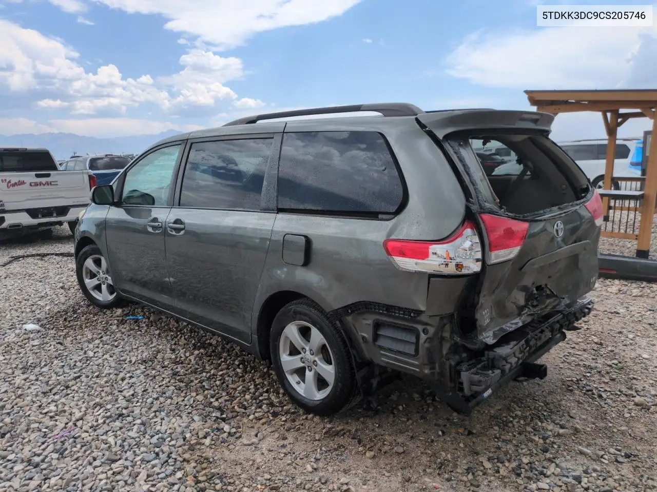 2012 Toyota Sienna Le VIN: 5TDKK3DC9CS205746 Lot: 62582455