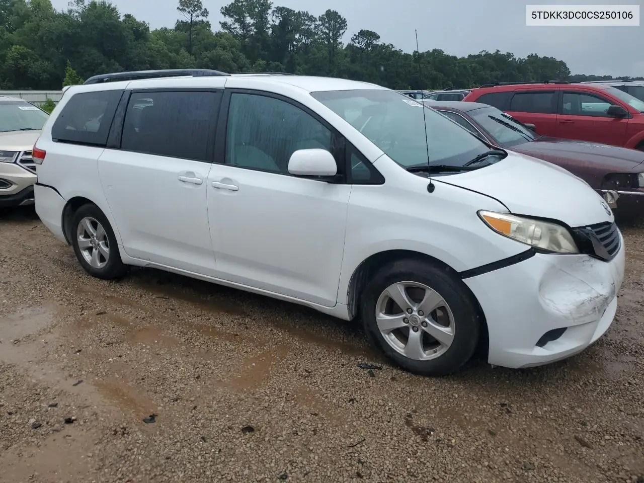 2012 Toyota Sienna Le VIN: 5TDKK3DC0CS250106 Lot: 62663145