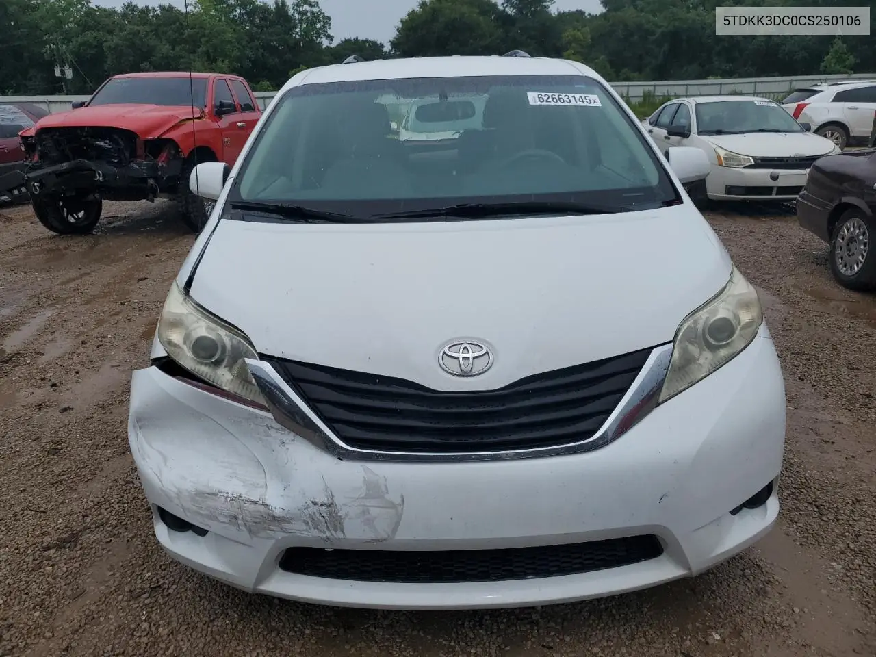 2012 Toyota Sienna Le VIN: 5TDKK3DC0CS250106 Lot: 62663145