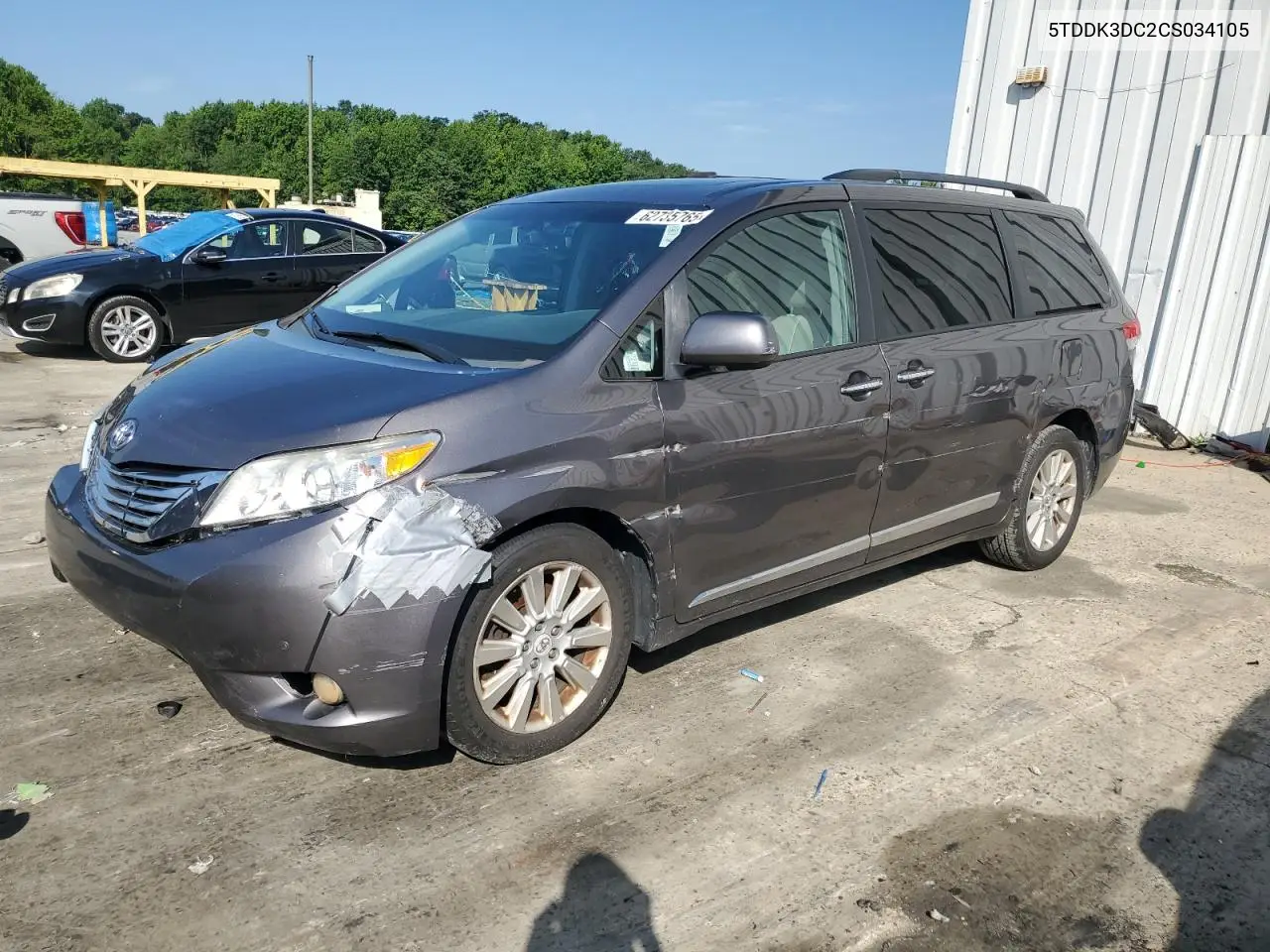 2012 Toyota Sienna Xle VIN: 5TDDK3DC2CS034105 Lot: 62735765