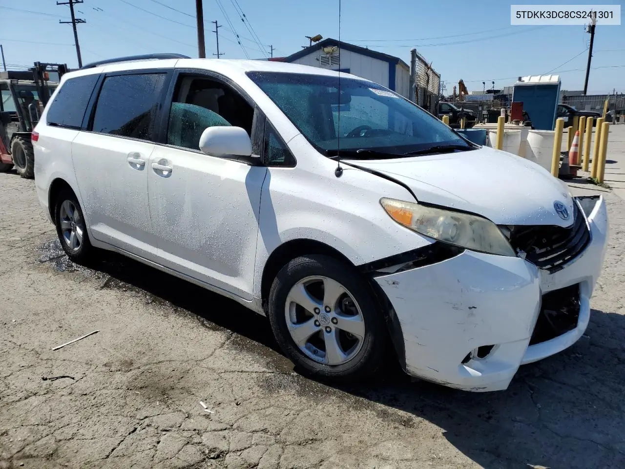 2012 Toyota Sienna Le VIN: 5TDKK3DC8CS241301 Lot: 62791895
