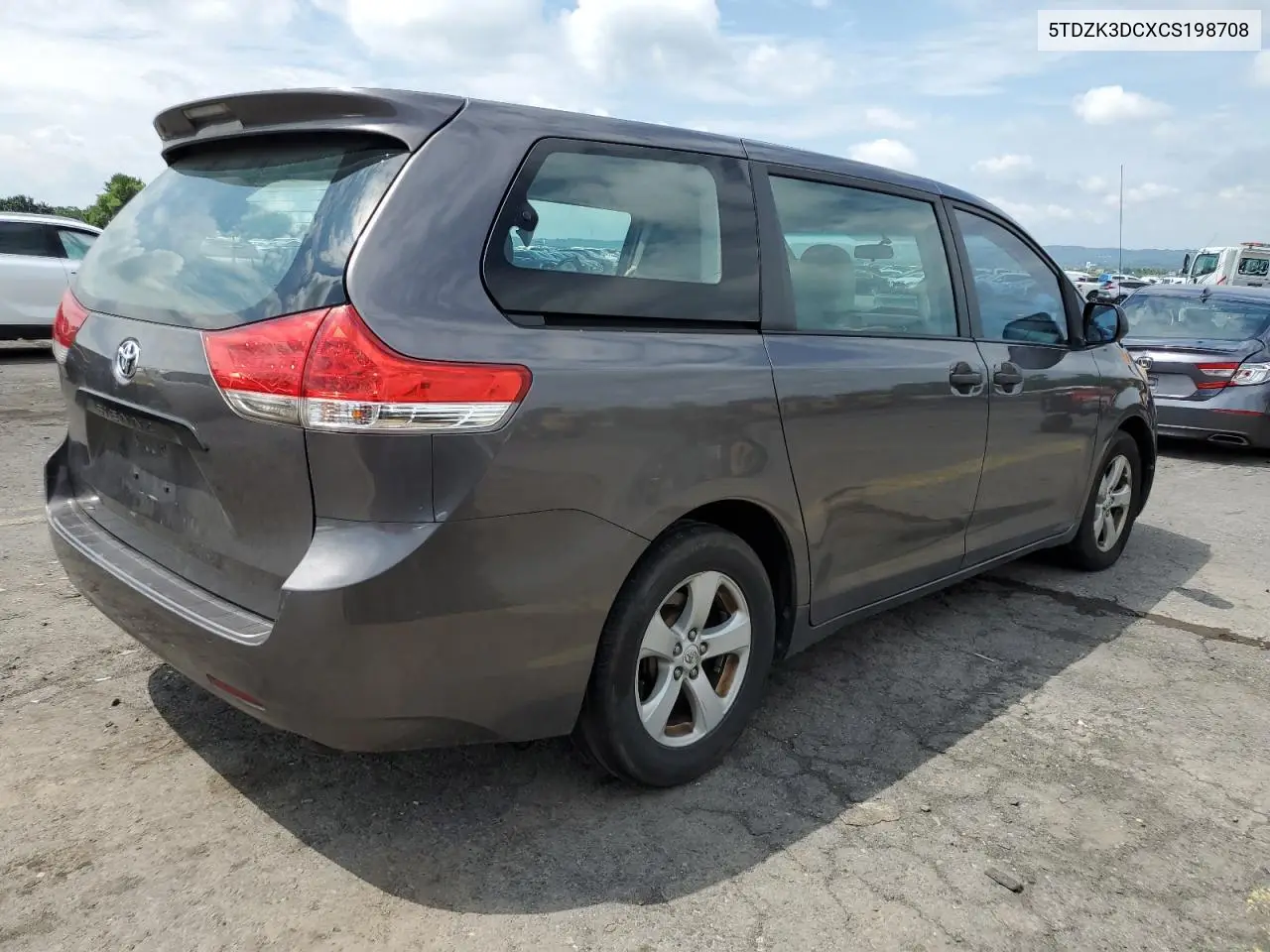 2012 Toyota Sienna VIN: 5TDZK3DCXCS198708 Lot: 62806745