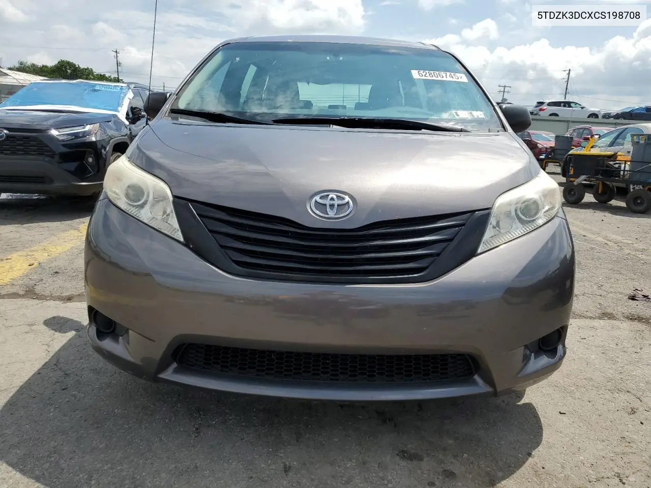 2012 Toyota Sienna VIN: 5TDZK3DCXCS198708 Lot: 62806745