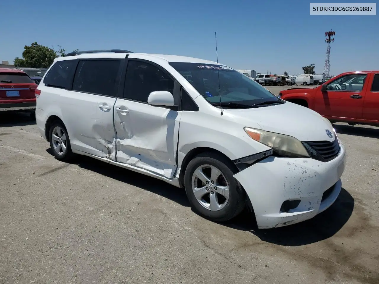 2012 Toyota Sienna Le VIN: 5TDKK3DC6CS269887 Lot: 62928695