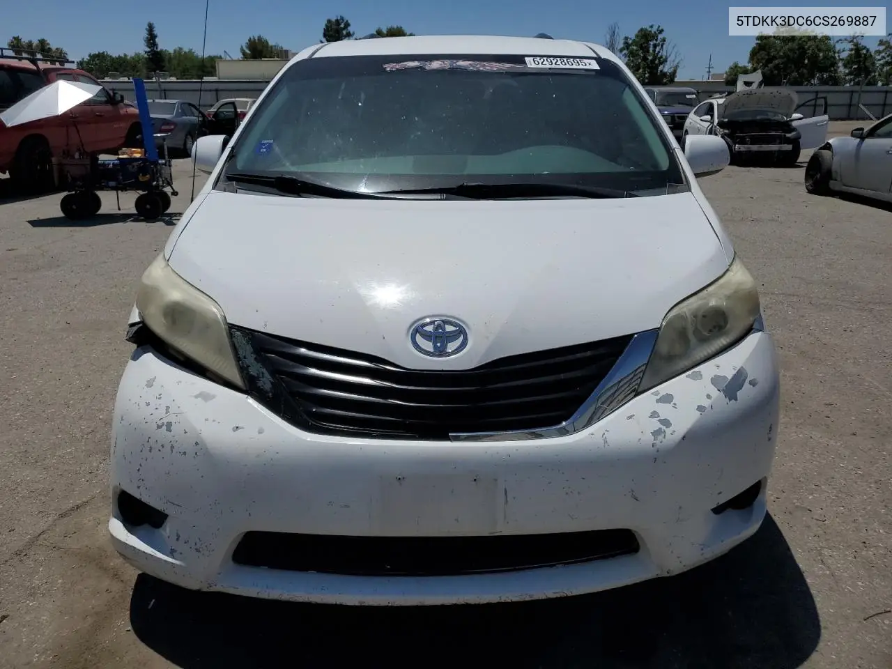 2012 Toyota Sienna Le VIN: 5TDKK3DC6CS269887 Lot: 62928695