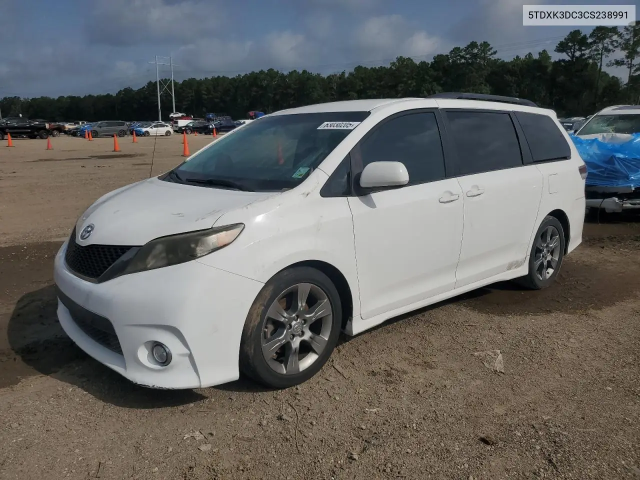 2012 Toyota Sienna Sport VIN: 5TDXK3DC3CS238991 Lot: 63030205