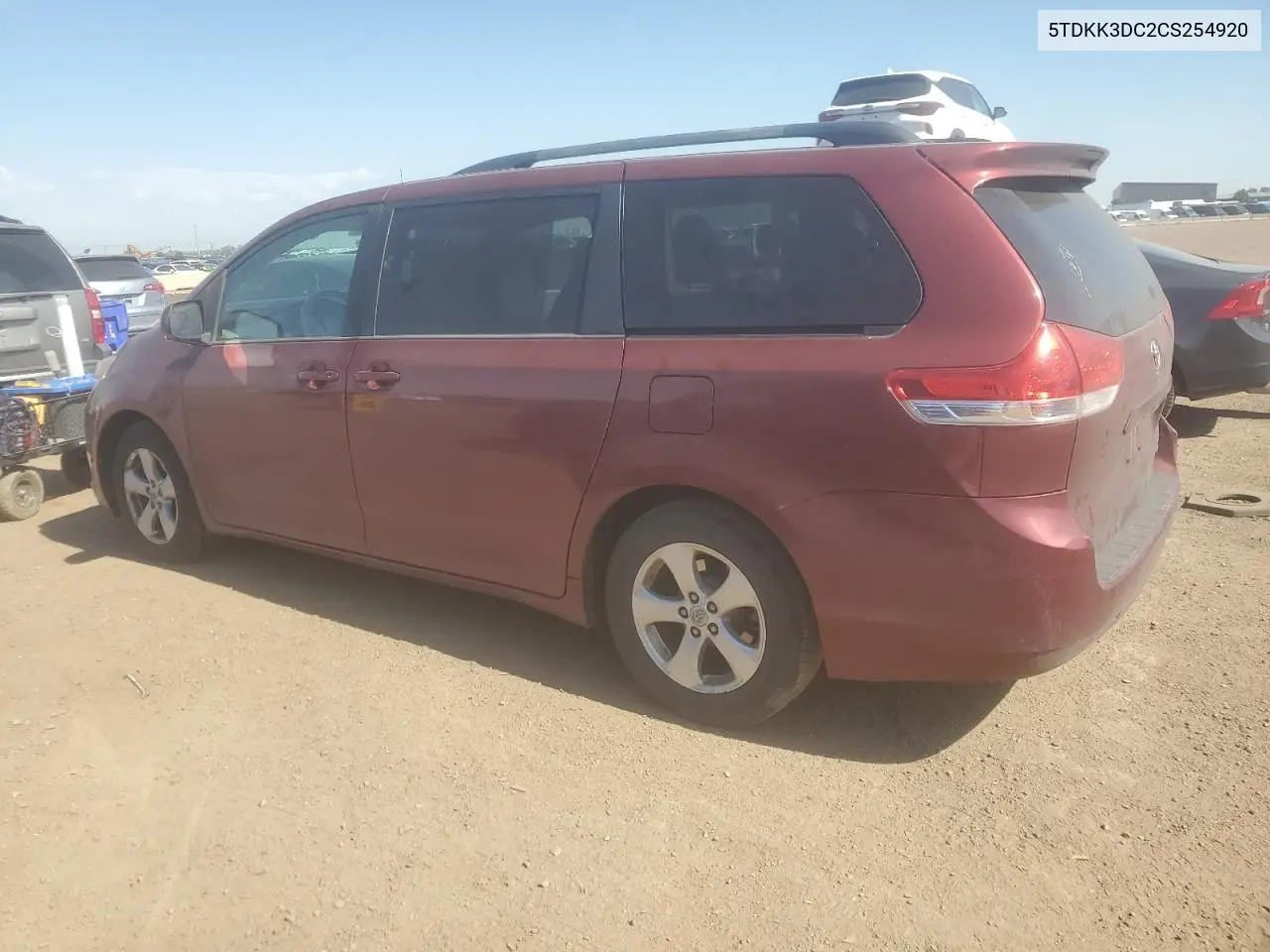 2012 Toyota Sienna Le VIN: 5TDKK3DC2CS254920 Lot: 63150495