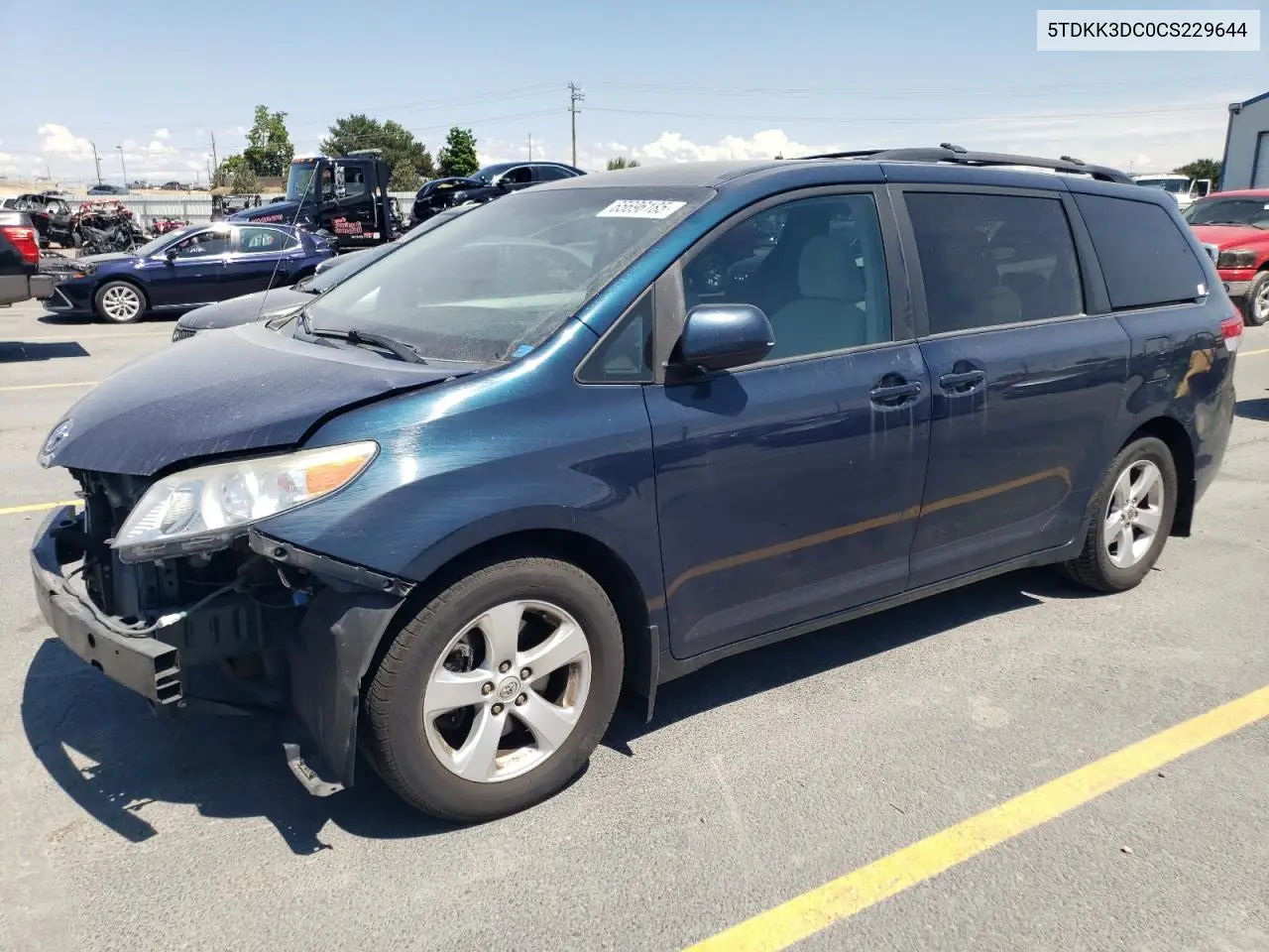 2012 Toyota Sienna Le VIN: 5TDKK3DC0CS229644 Lot: 65696185