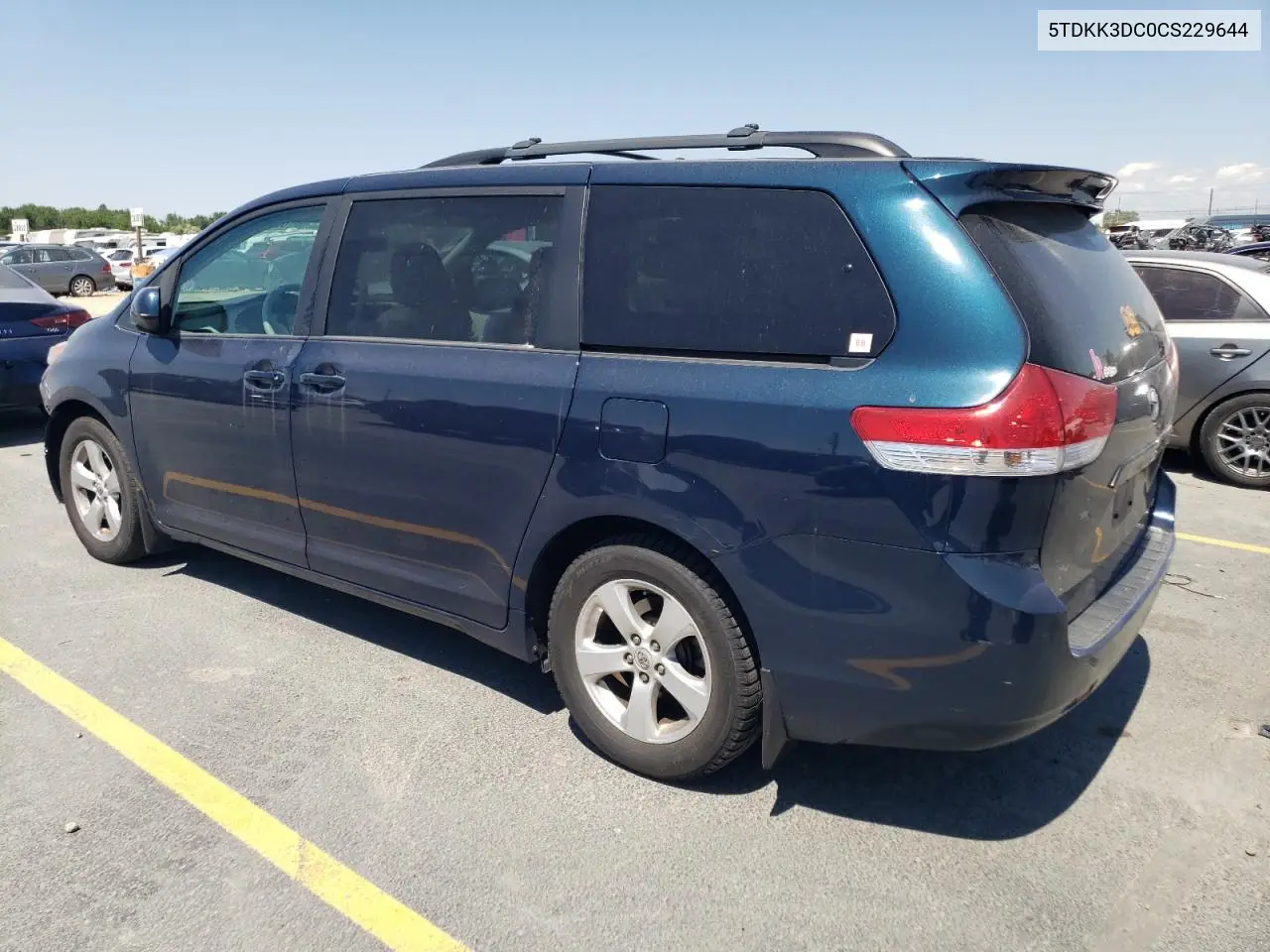 2012 Toyota Sienna Le VIN: 5TDKK3DC0CS229644 Lot: 65696185