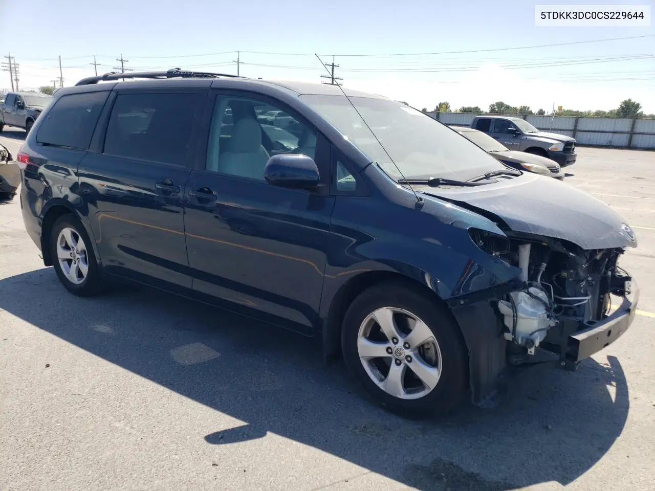 2012 Toyota Sienna Le VIN: 5TDKK3DC0CS229644 Lot: 65696185