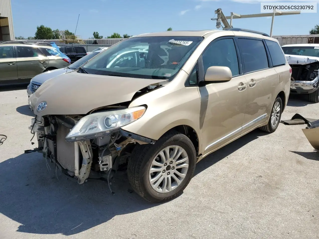 2012 Toyota Sienna Xle VIN: 5TDYK3DC6CS230792 Lot: 65828265