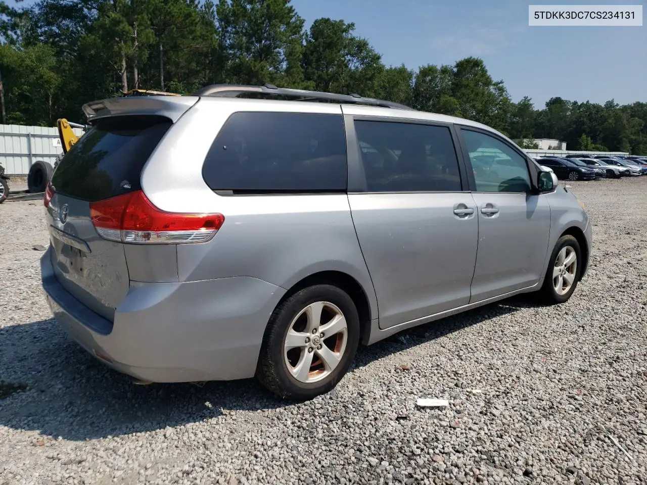 2012 Toyota Sienna Le VIN: 5TDKK3DC7CS234131 Lot: 65831615