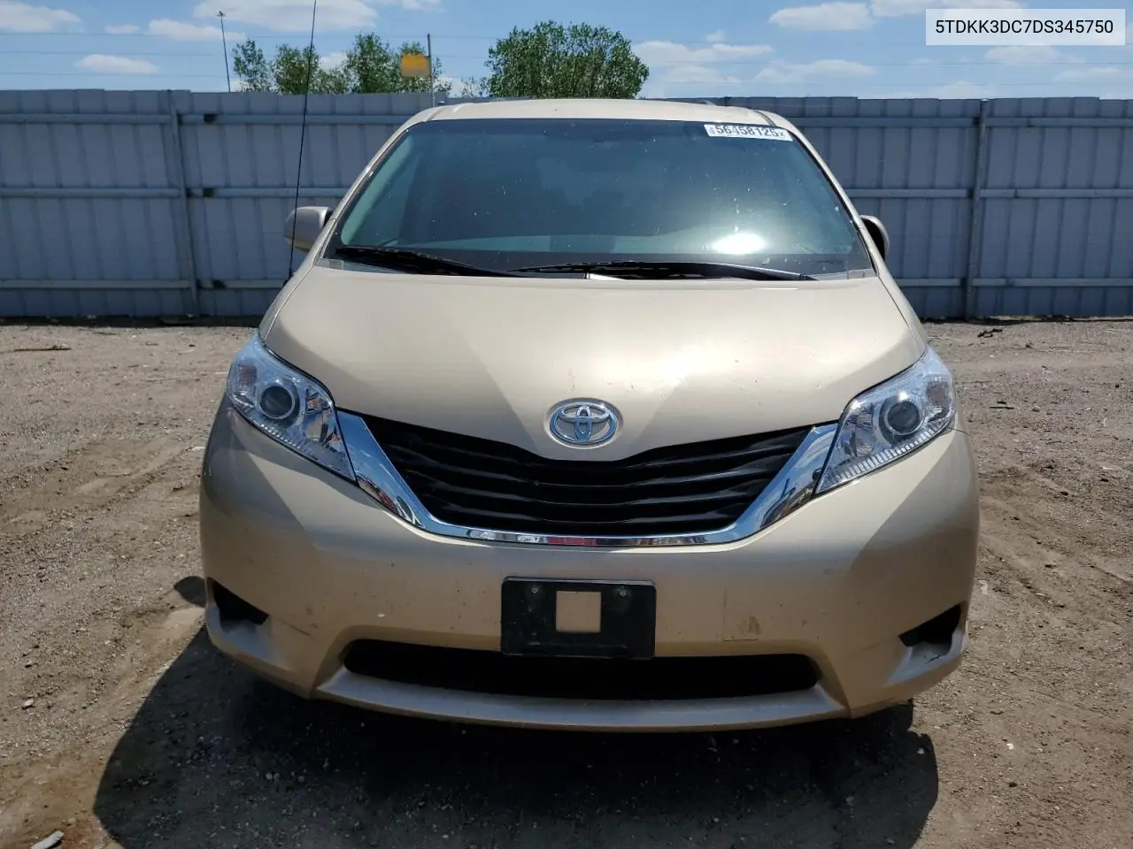 2013 Toyota Sienna Le VIN: 5TDKK3DC7DS345750 Lot: 56458125