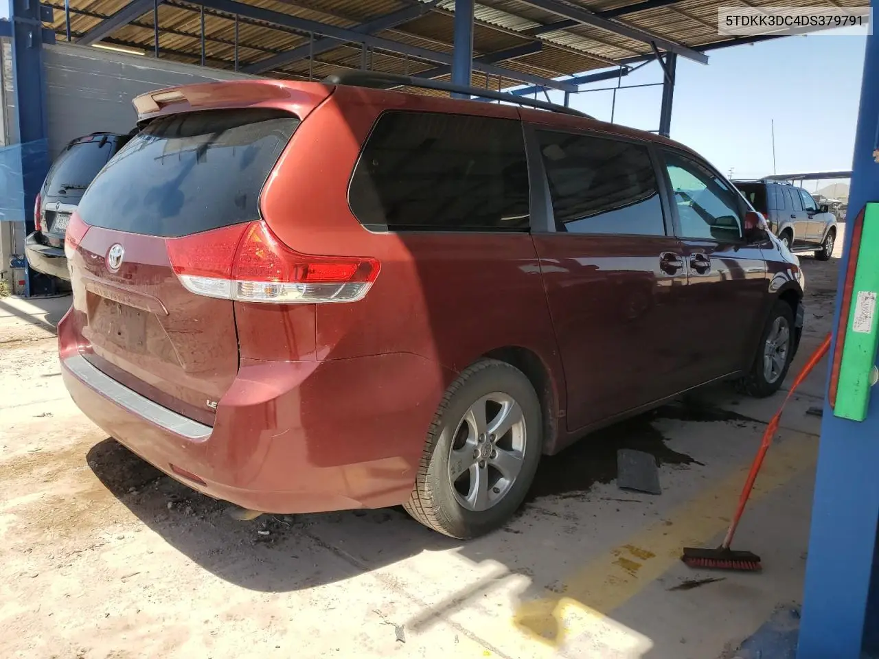 2013 Toyota Sienna Le VIN: 5TDKK3DC4DS379791 Lot: 56662395