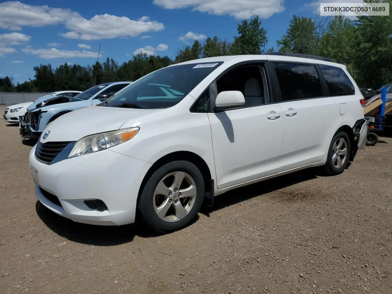 2013 Toyota Sienna Le VIN: 5TDKK3DC7DS314689 Lot: 62989595