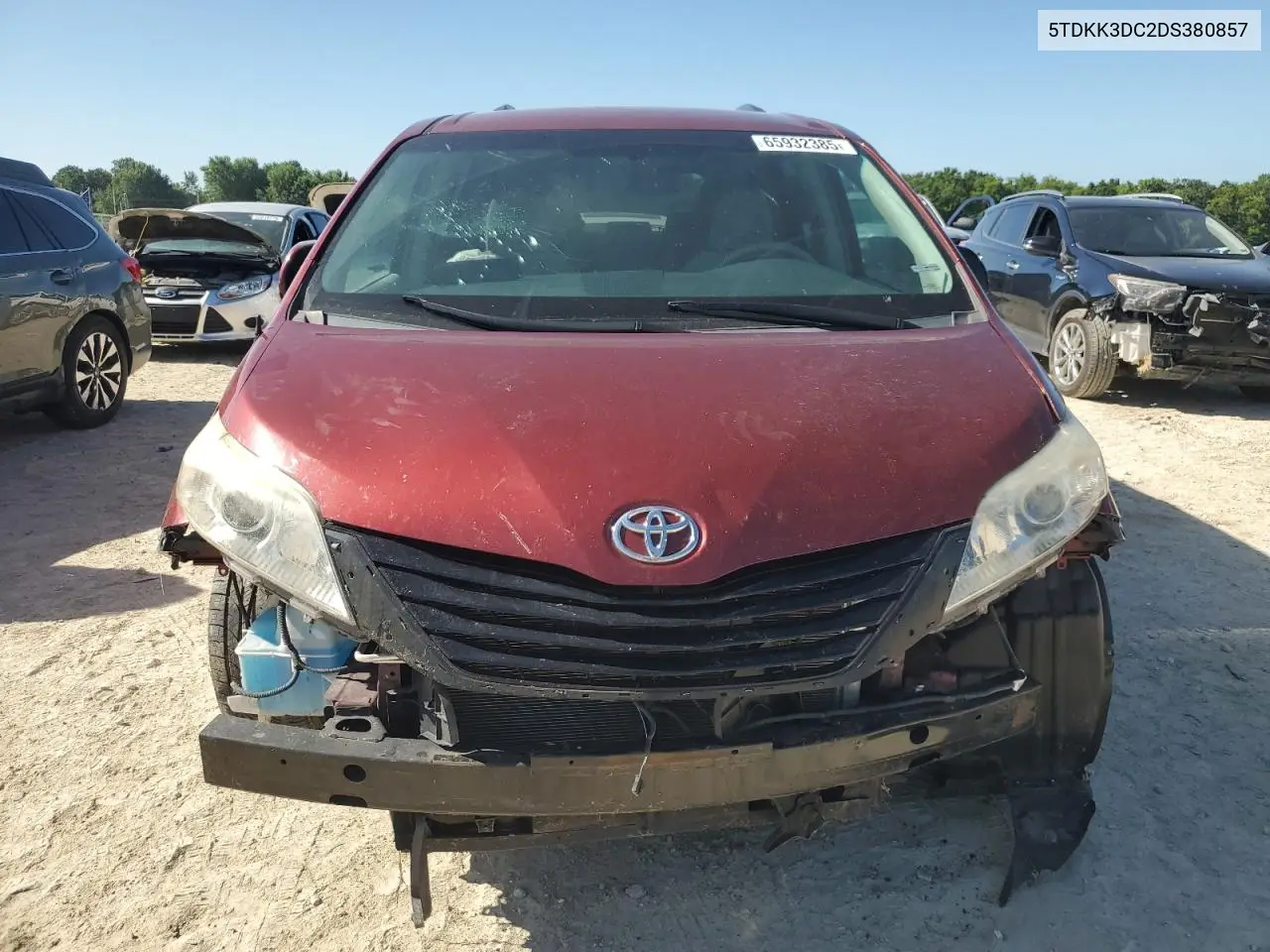 2013 Toyota Sienna Le VIN: 5TDKK3DC2DS380857 Lot: 65932385
