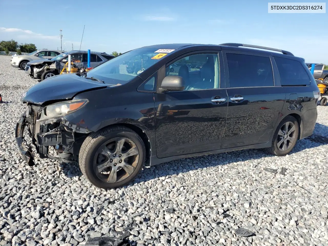 2013 Toyota Sienna Sport VIN: 5TDXK3DC2DS316274 Lot: 66160505