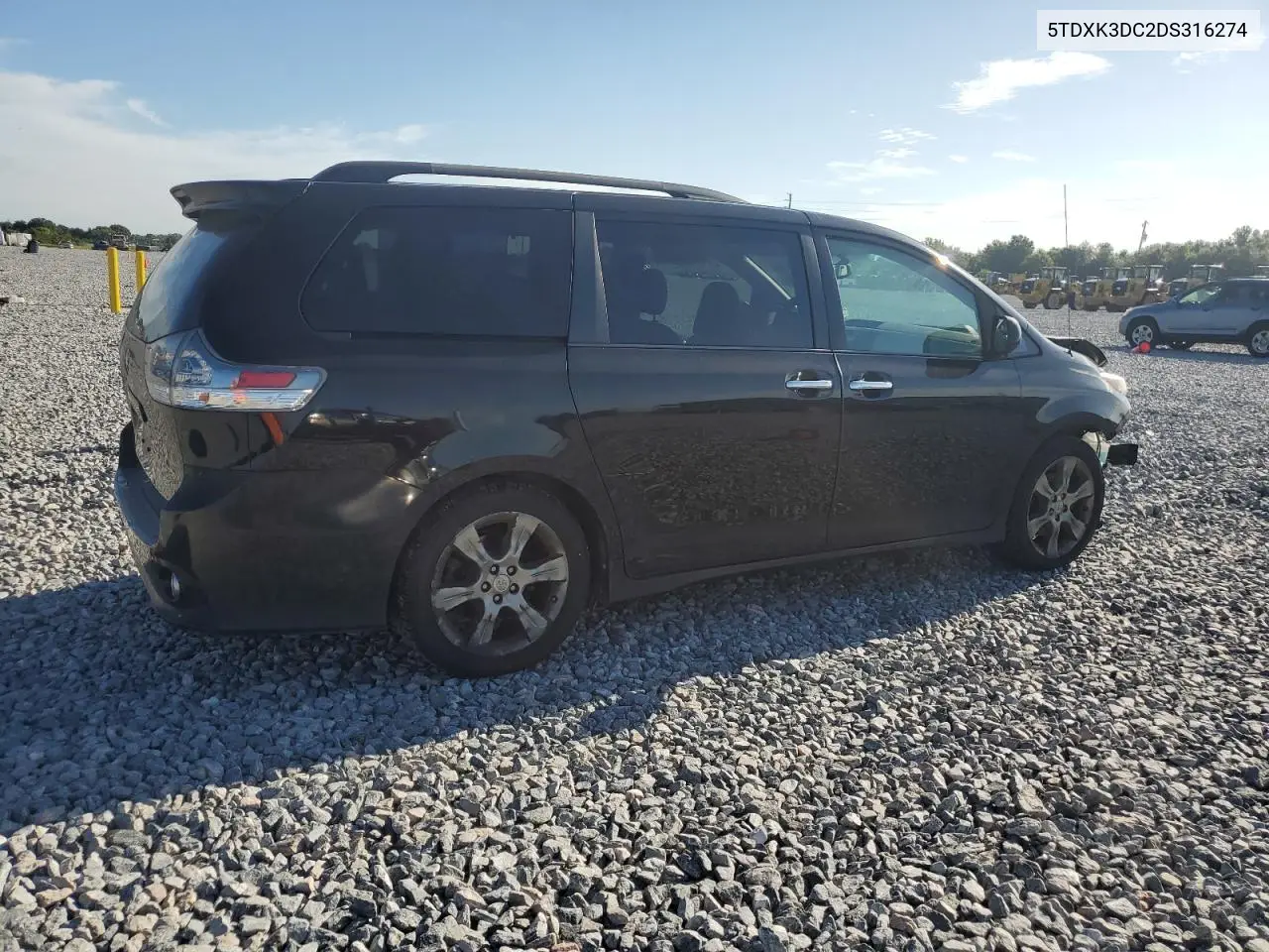 2013 Toyota Sienna Sport VIN: 5TDXK3DC2DS316274 Lot: 66160505