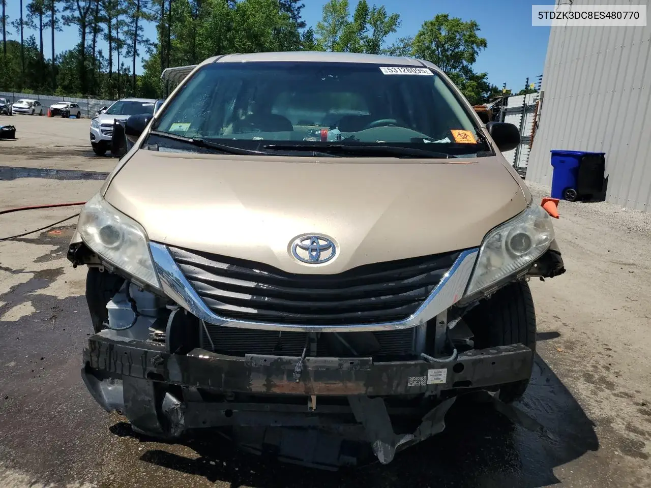 2014 Toyota Sienna VIN: 5TDZK3DC8ES480770 Lot: 53128095