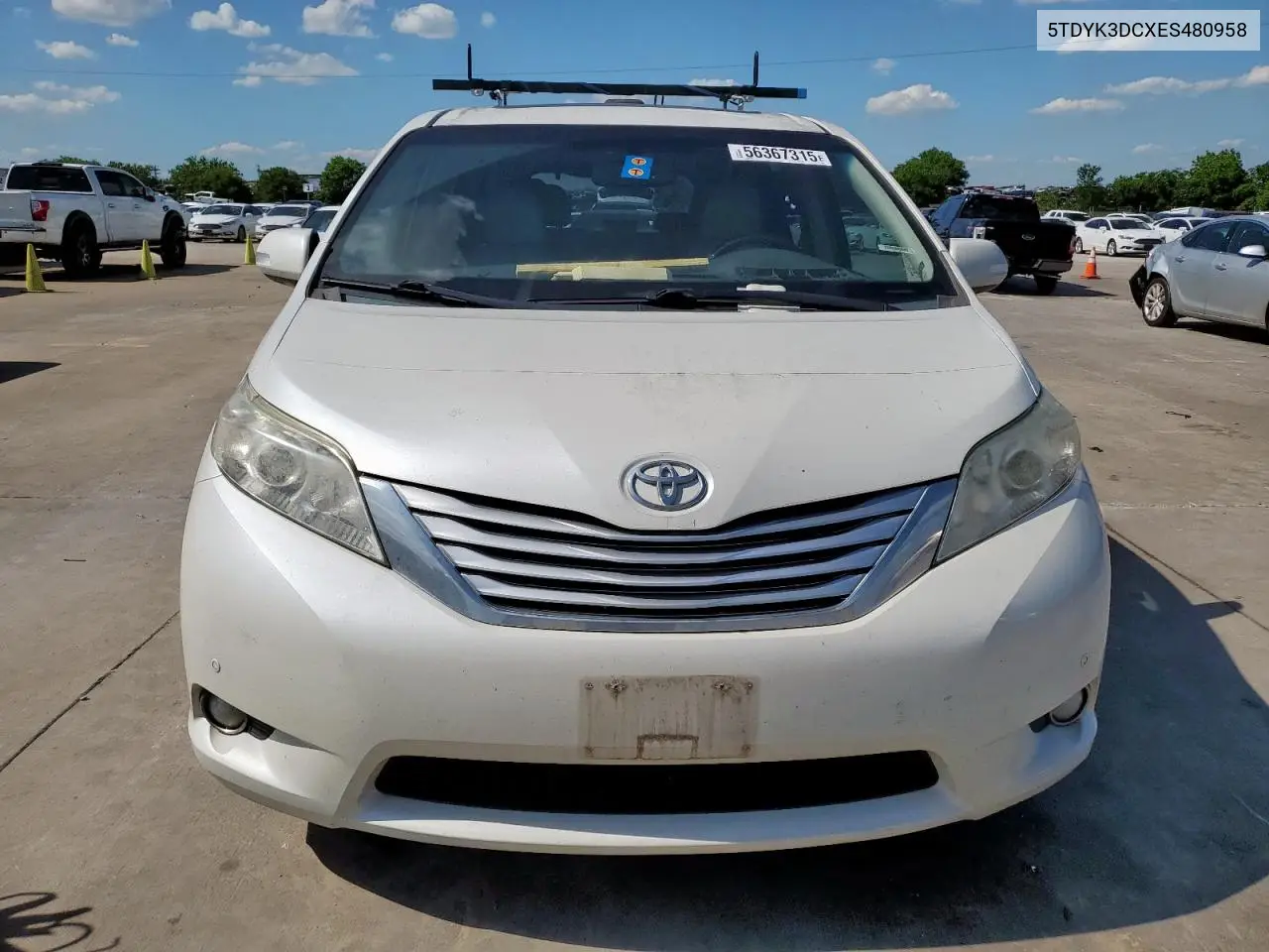 2014 Toyota Sienna Xle VIN: 5TDYK3DCXES480958 Lot: 56367315