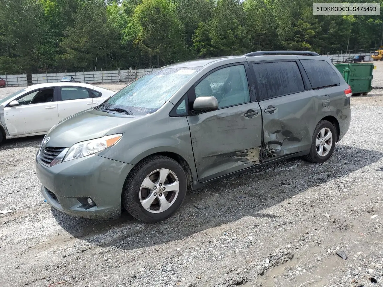 2014 Toyota Sienna Le VIN: 5TDKK3DC3ES475493 Lot: 56949585