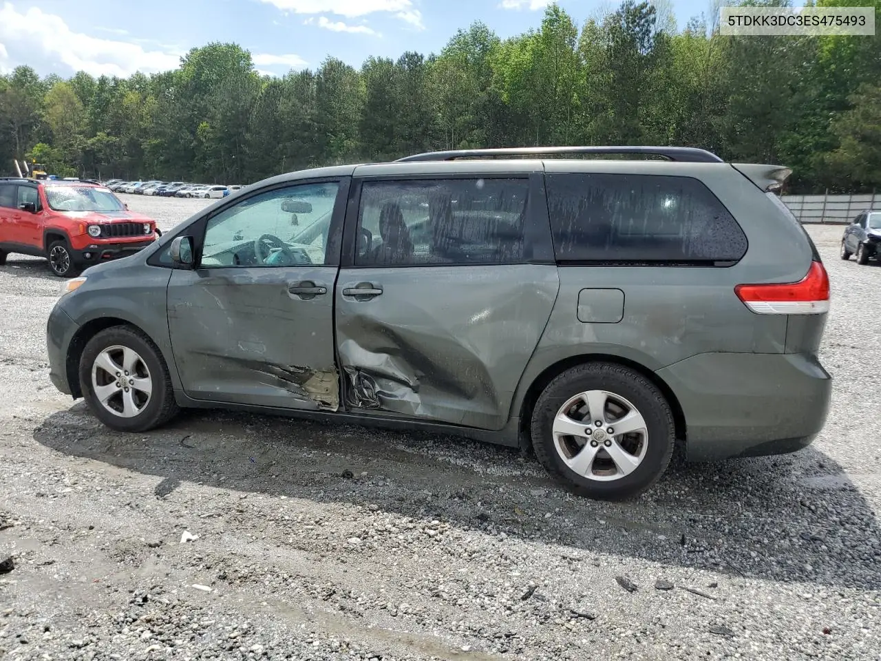 2014 Toyota Sienna Le VIN: 5TDKK3DC3ES475493 Lot: 56949585