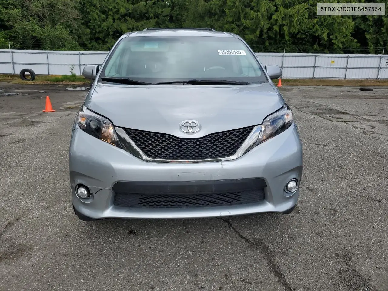 2014 Toyota Sienna Sport VIN: 5TDXK3DC1ES457564 Lot: 56986185