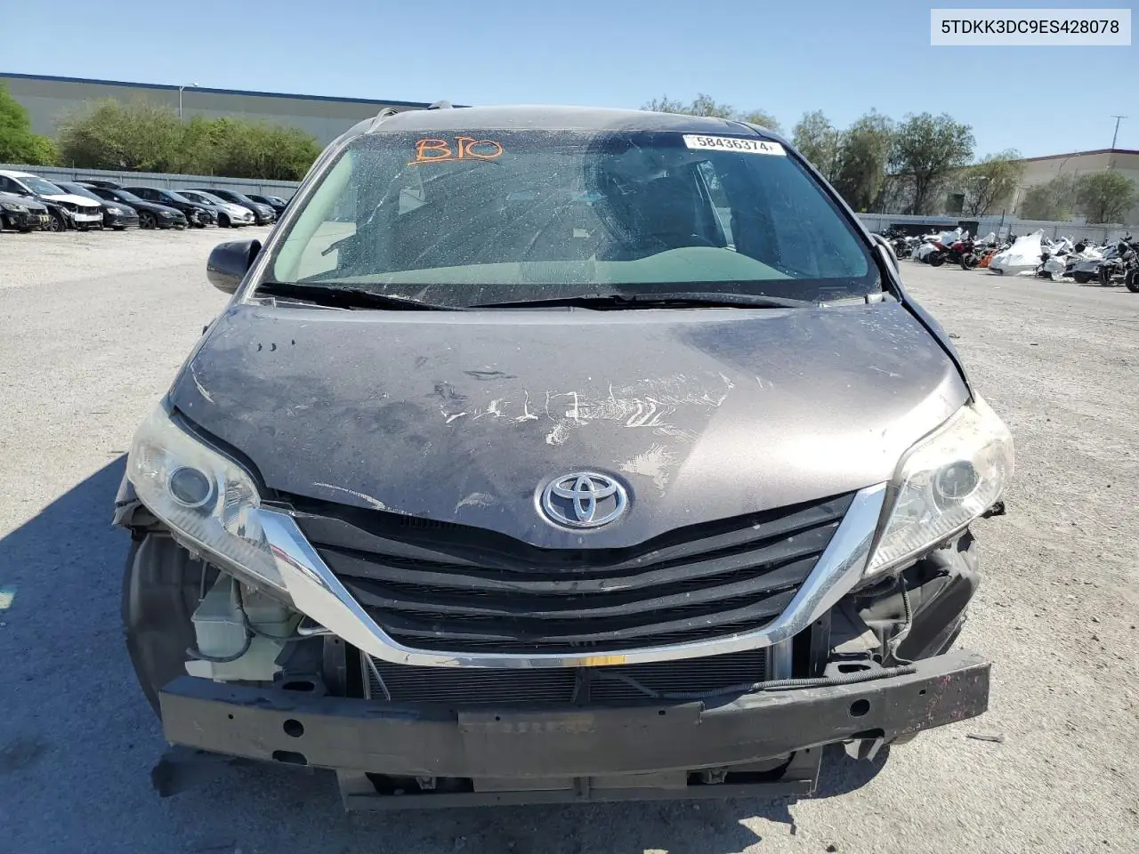 2014 Toyota Sienna Le VIN: 5TDKK3DC9ES428078 Lot: 58436374