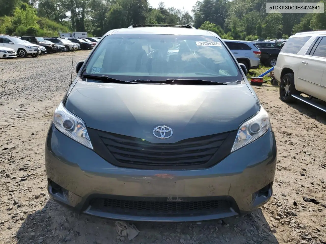 2014 Toyota Sienna Le VIN: 5TDKK3DC9ES424841 Lot: 59098365