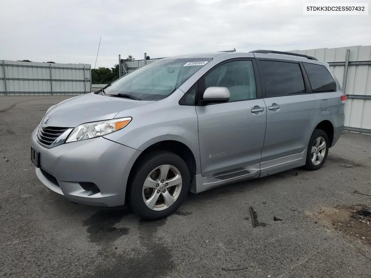 2014 Toyota Sienna Le VIN: 5TDKK3DC2ES507432 Lot: 62598565