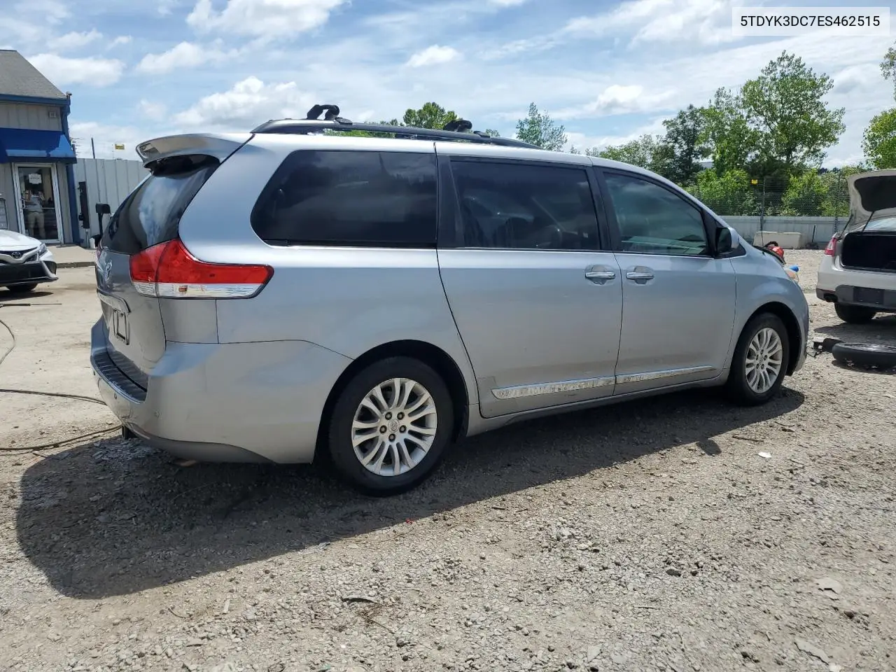 2014 Toyota Sienna Xle VIN: 5TDYK3DC7ES462515 Lot: 63008685