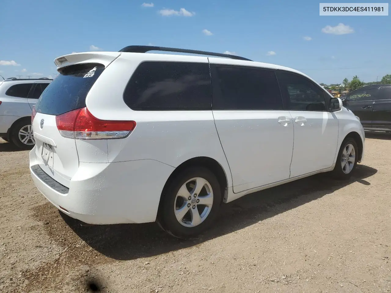 2014 Toyota Sienna Le VIN: 5TDKK3DC4ES411981 Lot: 63111835